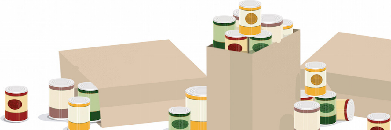 What It's Like to Rely on Food Banks During the COVID-19 Pandemic Bags of canned food