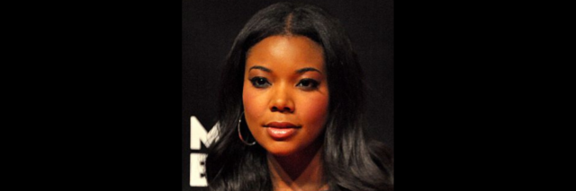 Gabrielle Union in a black dress on the red carpet