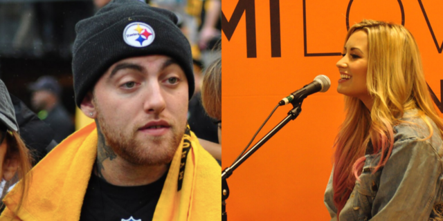 [Left] an image of Mac Miller [Right] an image of Demi Lovato
