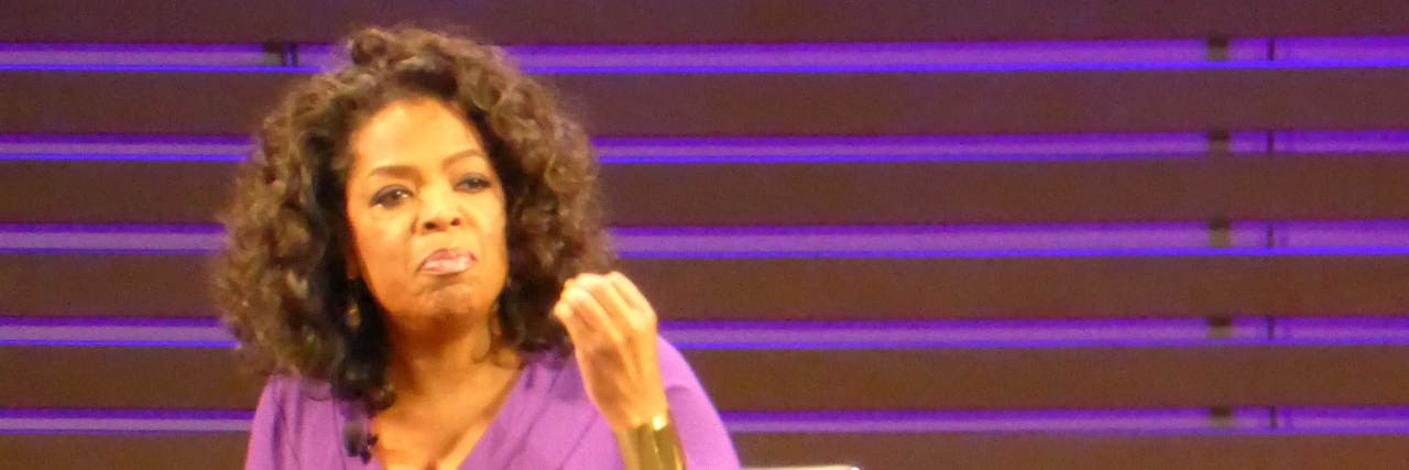 Oprah Winfrey Talks About Trauma-Informed Care on '60 Minutes' Oprah Winfrey speaking to a crowd