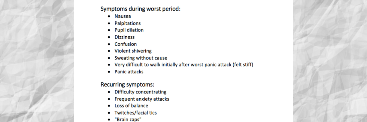 List of symptoms