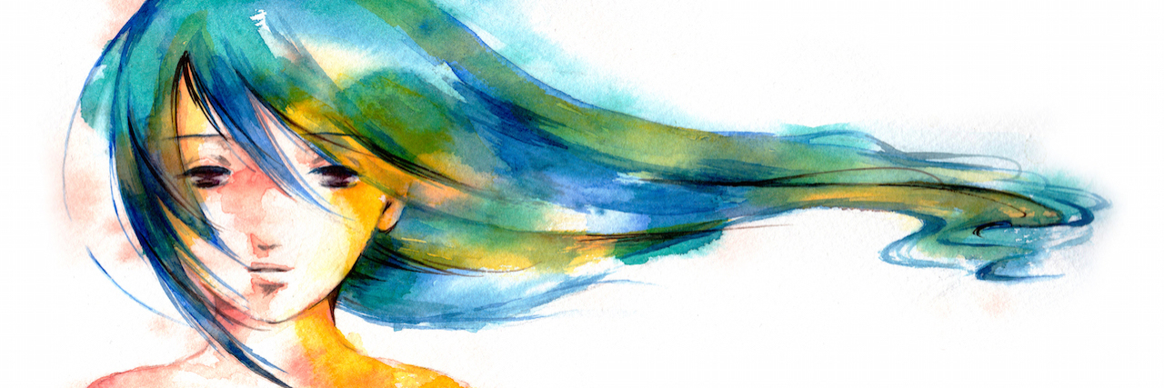 Understanding Impulsive Borderline Personality Disorder A watercolor paining of a woman with long colorful hair