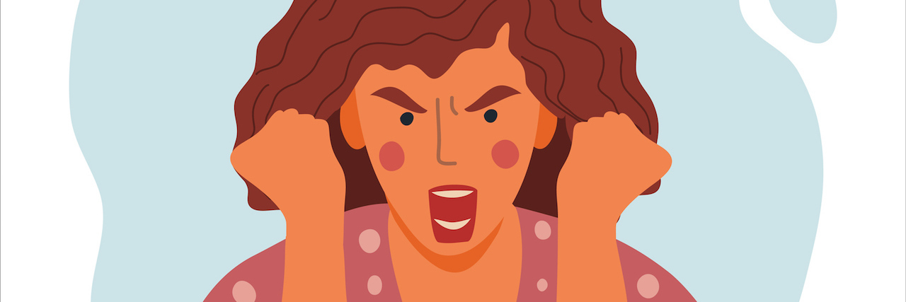 What It Feels Like When Grief Is Comes Out as Anger An illustration of an angry woman