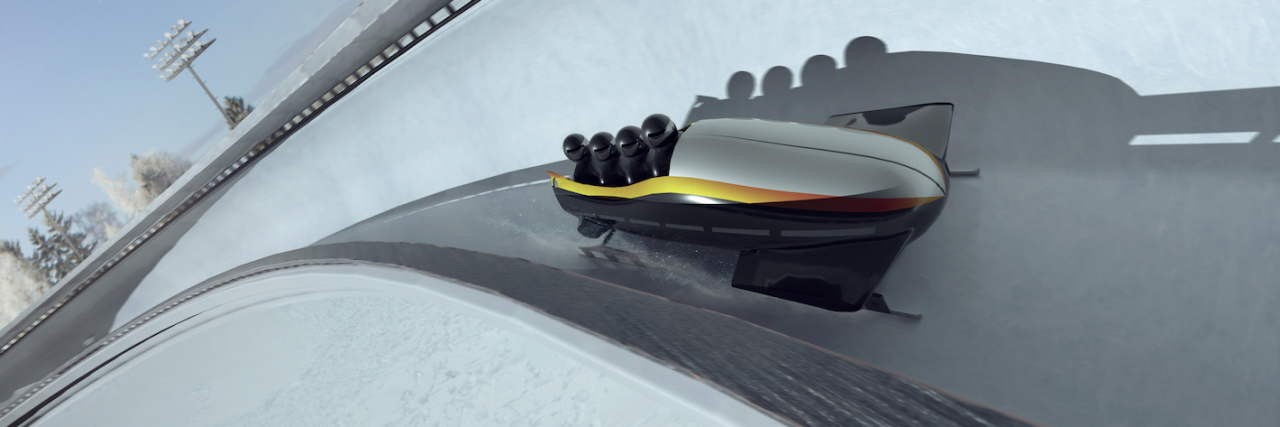 Bobsleigh sport. Render 3D. Illustration.