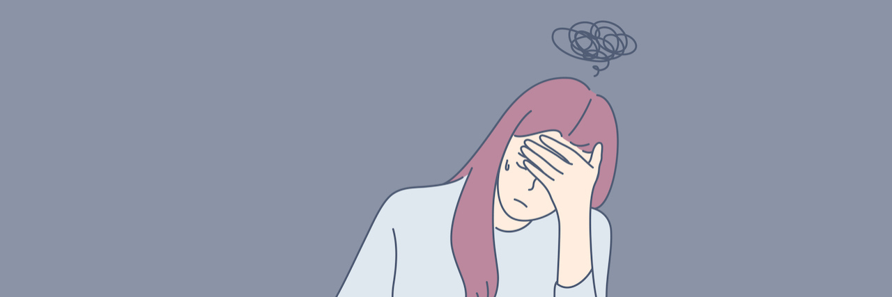 My Life With Anxiety and Depression: What I See vs. What You See A woman sitting down, overwhelmed by papers in front of her