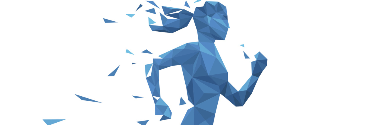 Active running woman illustration