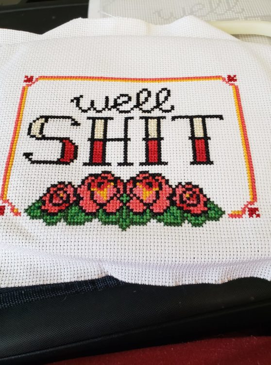 "well shit" embroidery 