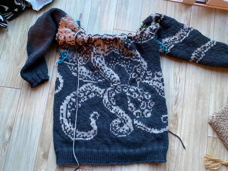 knitted octopus sweater