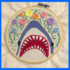 Shark embroidery and pirate cat