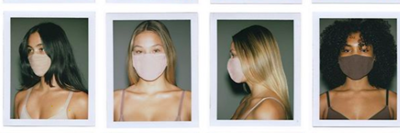 Kim Kardashian West's Skims Brand Designs Face Masks Collection of skin-tone face masks made by Kim Kardashian's Skims brand