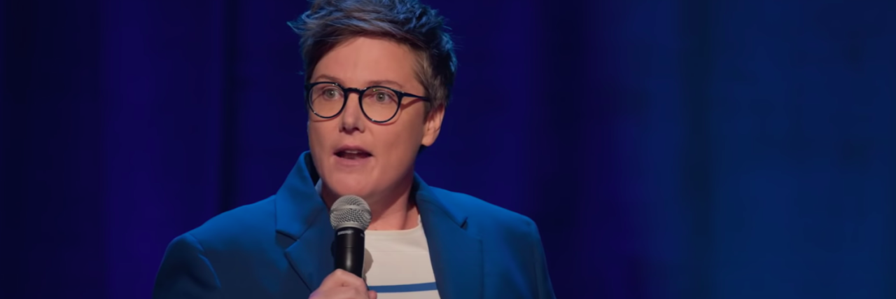 An Autistic Woman Reviews Hannah Gadsby's 'Douglas' Hannah Gadsby talking into a mic