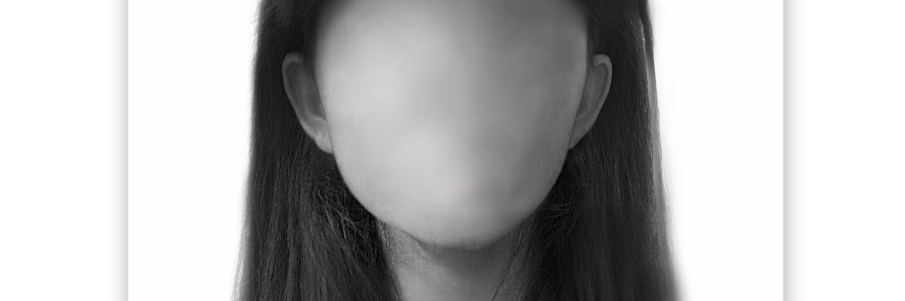 Responding to the Person Who Expected My Mental Illness to Be Visible grayscale illustration of woman with no facial features