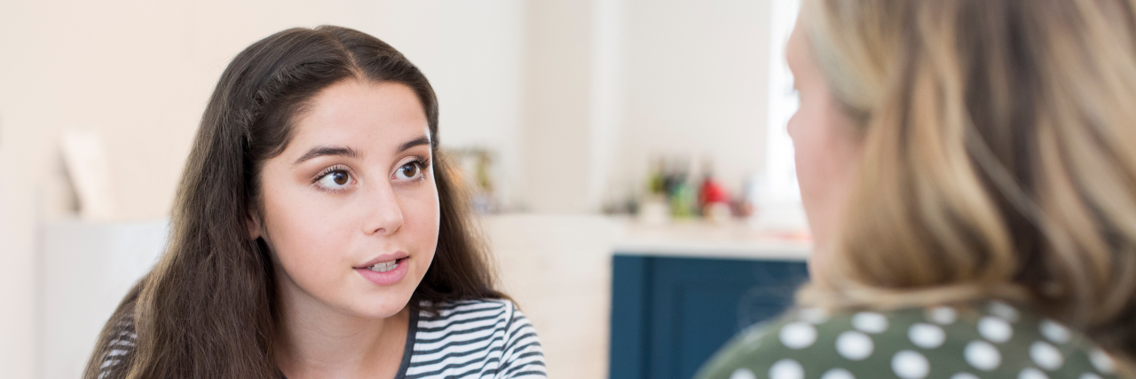 Talking to Your Parents About Your Autism Mother Having Serious Conversation With Teenage Daughter At Home