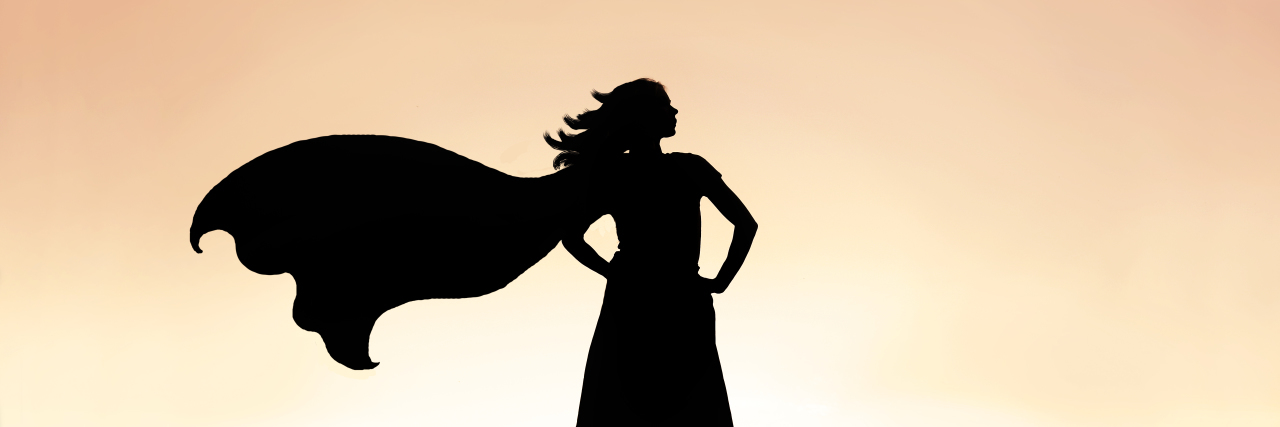 Woman superhero silhouette