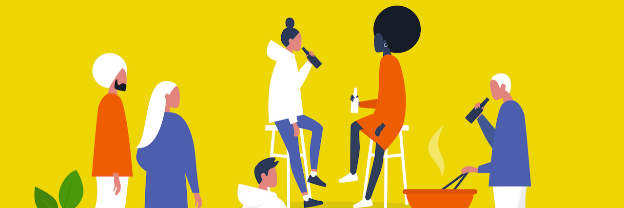 How COVID-19 Changed Perceptions of What 'Normal' Really Means Illustration of backyard gathering of diverse friends