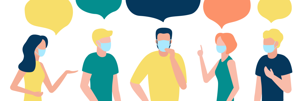 COVID-19 Masks Make Lip Reading Impossible for Deaf People People in masks having a conversation.