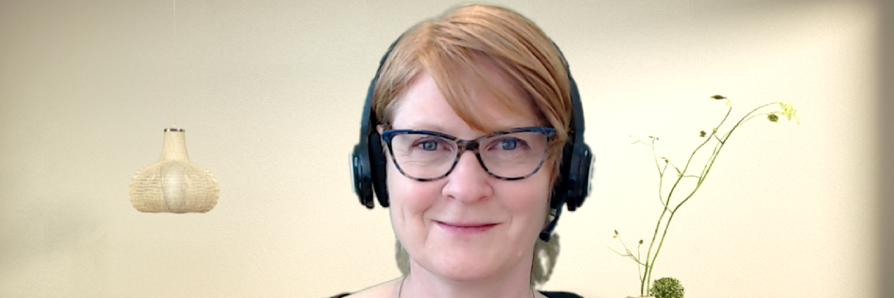 Working From Home With Multiple Sclerosis Has Improved Since COVID-19 Jen working from home.