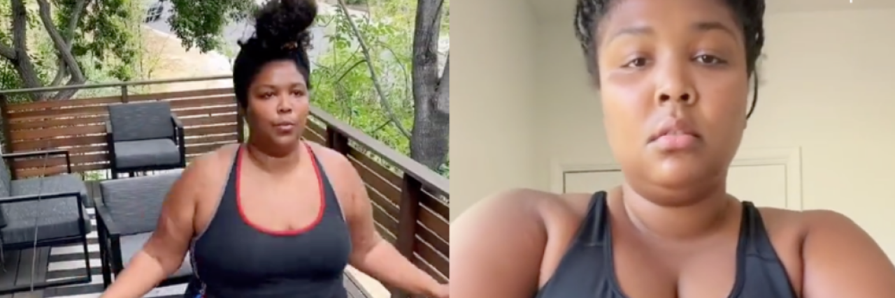 Lizzo Posts Empowering Video of Her Working Out on TikTok Lizzo working out on her bike and doing jump rope