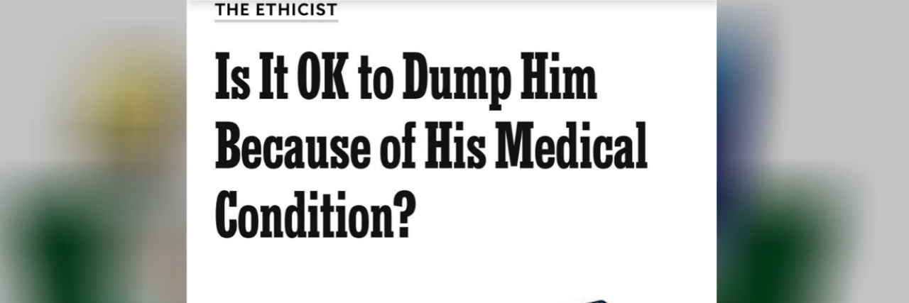 NYTimes Magazine Column Says Chronic Illness Is a Burden