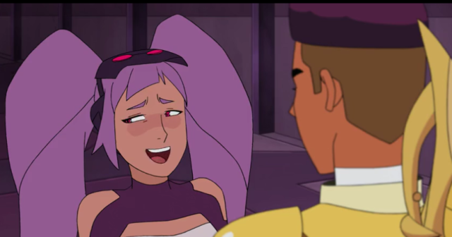 The character Entrapta talks to another character