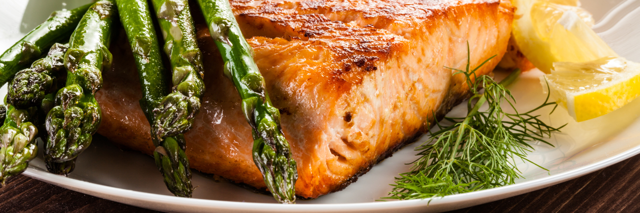 Turning Perceived 'Failure' Into Success in Life With Cerebral Palsy Grilled salmon with French fries and asparagus