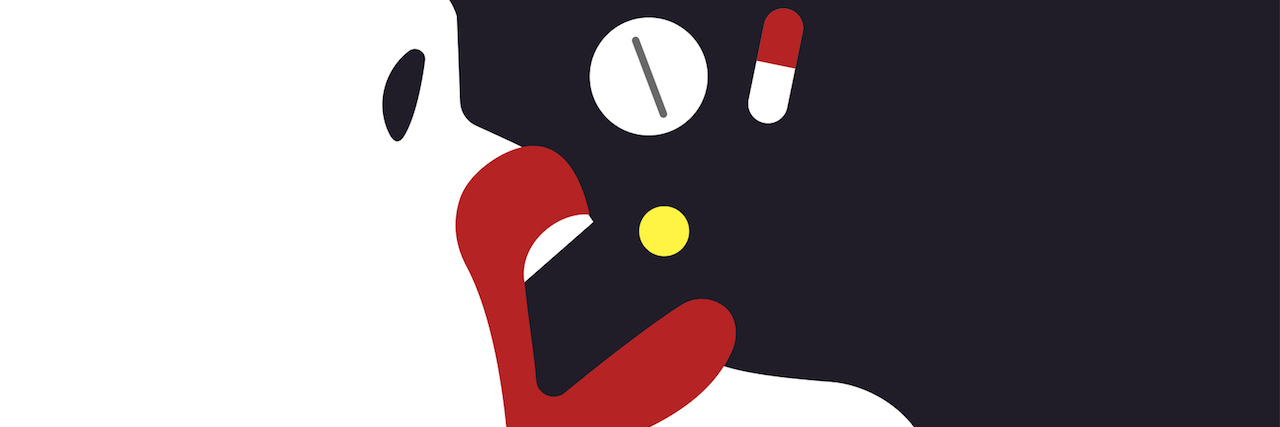 I Take 51 Pills Every Day, Here's Why You Shouldn't Judge Woman with her mouth open, taking pills