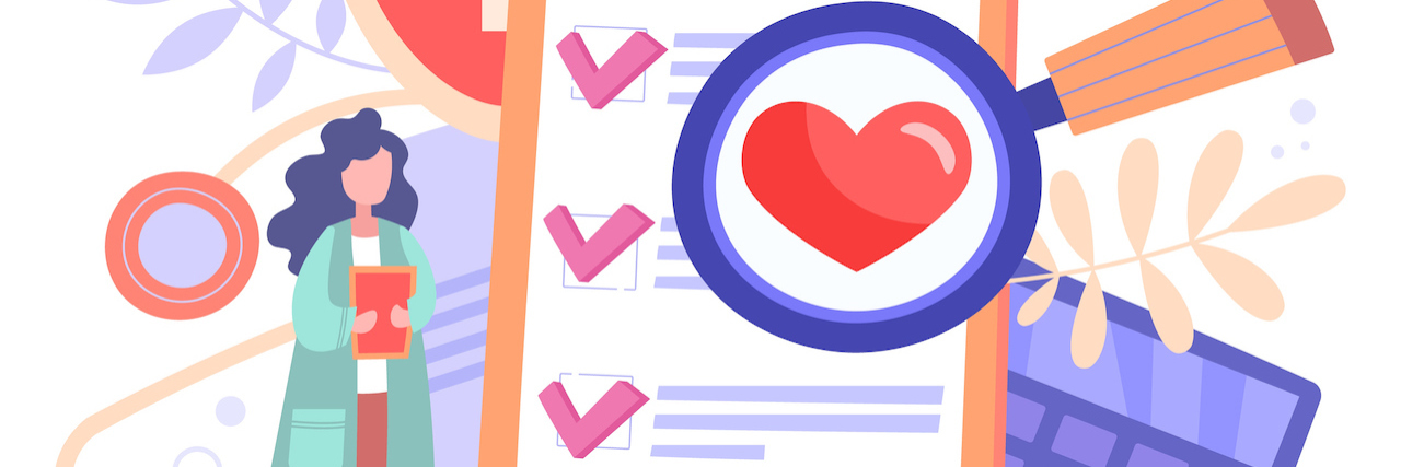 COVID-19 Causes Millions to Lose Health Insurance Coverage Illustration representing health insurance, including a checklist on a clipboard, female doctor, health care cross and a calculator