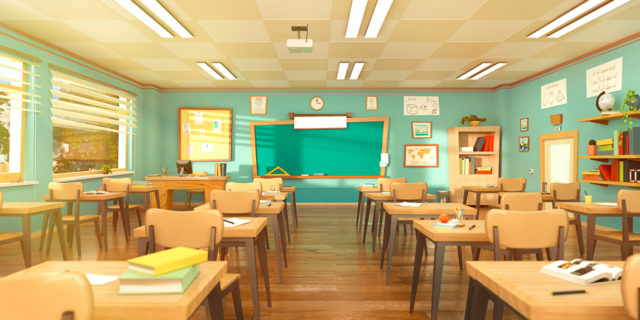 Empty school classroom.