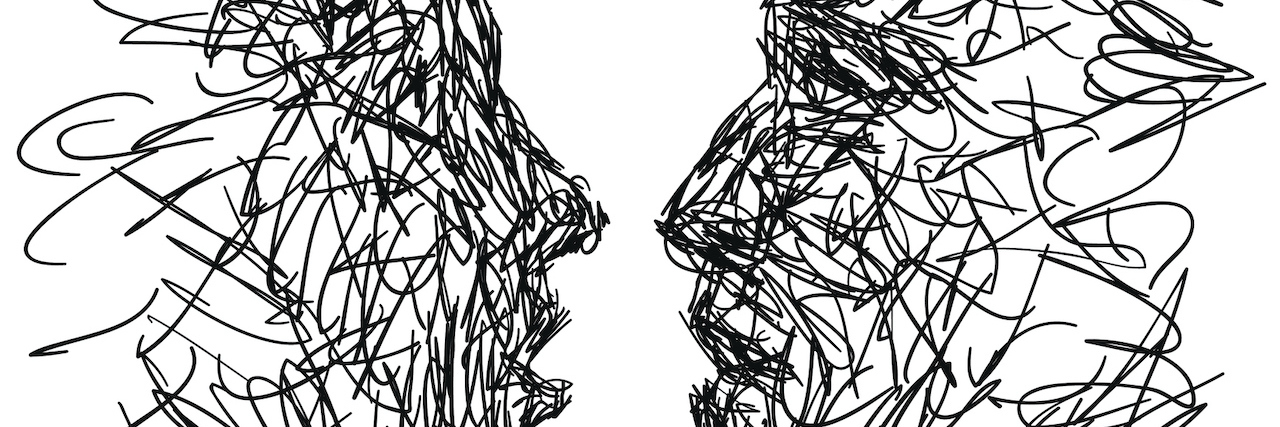 Resentment May Be Spoiling Your Sex Life Black and white sketch of two faces looking at one another