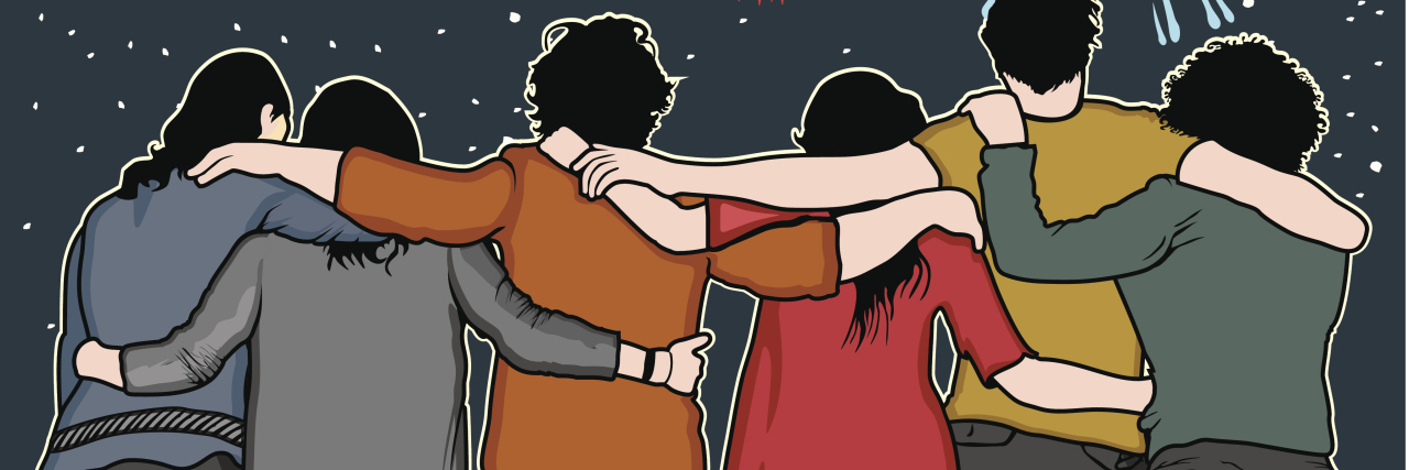 When I Realized Disability Pride Month Is for Me Friends arm in arm.