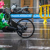 Wheelchair competitor in bike race.