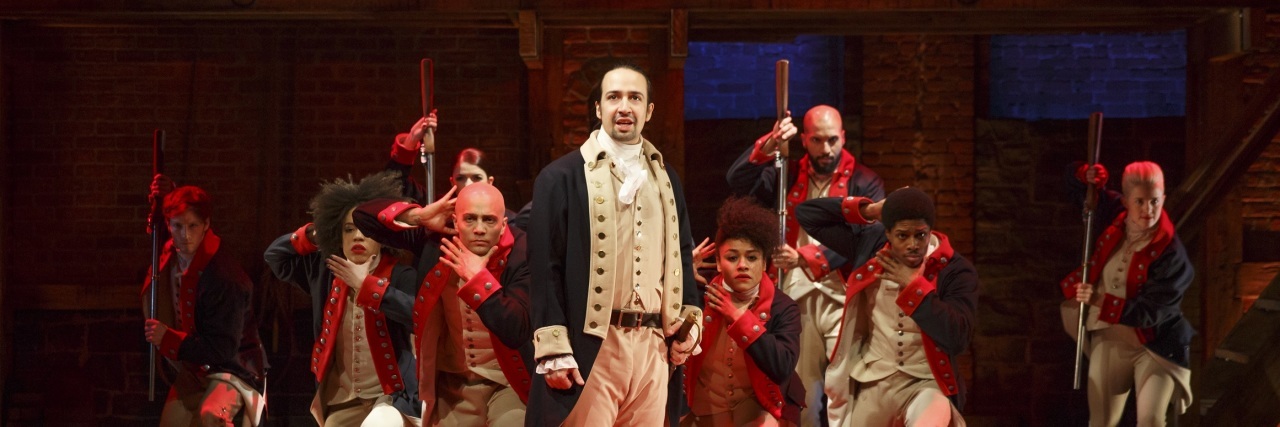 15 'Hamilton' Quotes to Get You Through Tough Moments The cast of 'Hamilton" performing onstage with Lin-Manuel Miranda at the center