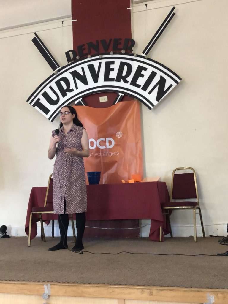 Photo of the contributorpublic speaking about OCD at OCD Gamechangers in Denver