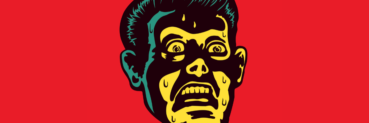 Illustration of a horror film stylized man's head