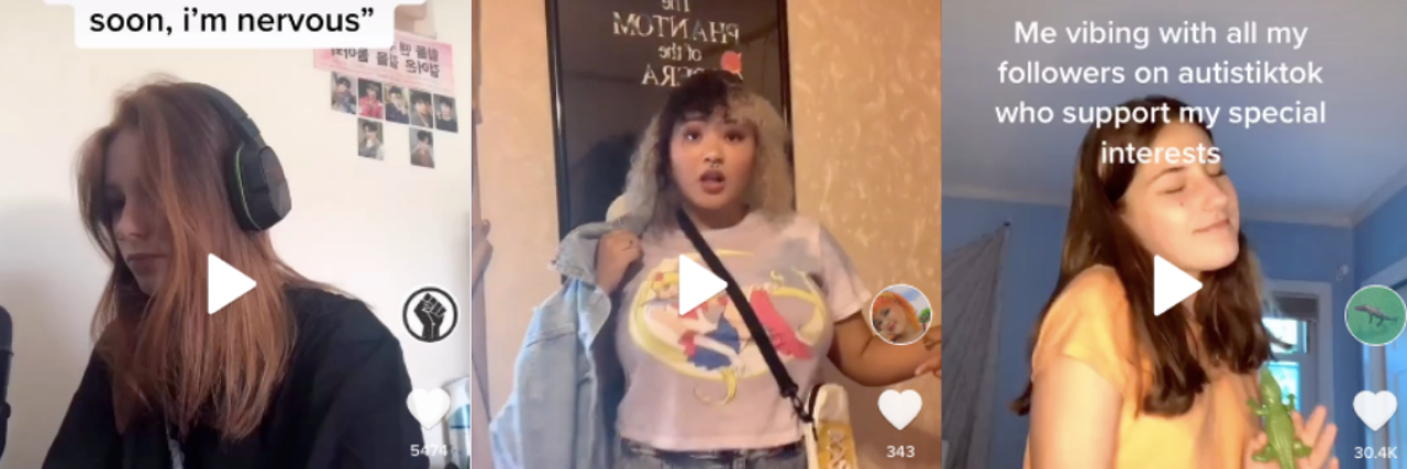 6 Autistic Women and Non-Binary People to Follow on TikTok Screenshots of three tiktok accounts