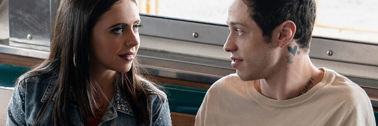 screenshot from The King of Staten Island, showing star Pete Davidson talking to another character