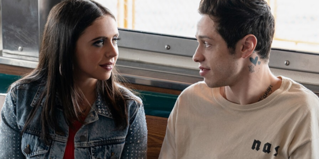 screenshot from The King of Staten Island, showing star Pete Davidson talking to another character