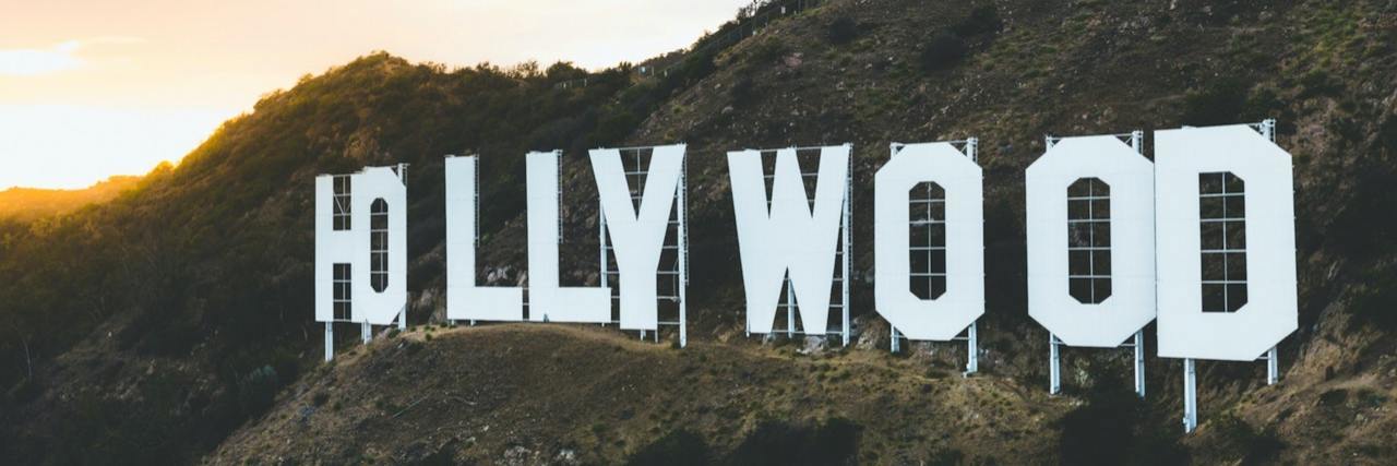 Image of the Hollywood sign on a mountain