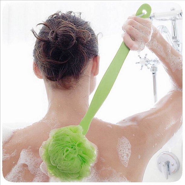Loofah on a stick for showering with a disability.