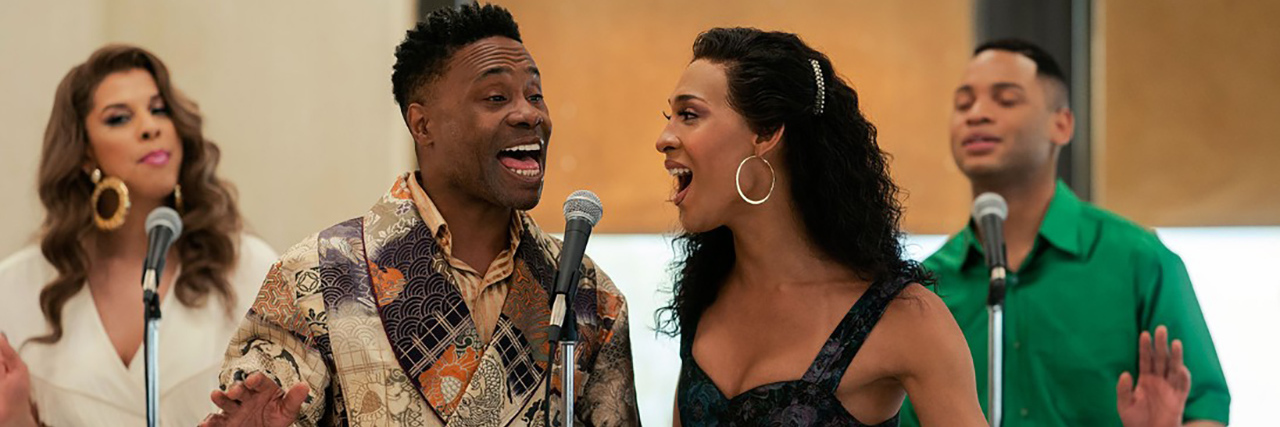 Billy Porter and MJ Rodriguez sing during a scene in "POSE."