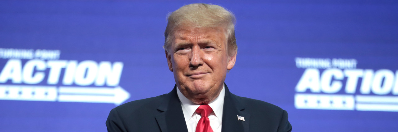 Facebook Takes Down Its First Trump COVID-19 Misinformation Post Donald Trump onstage