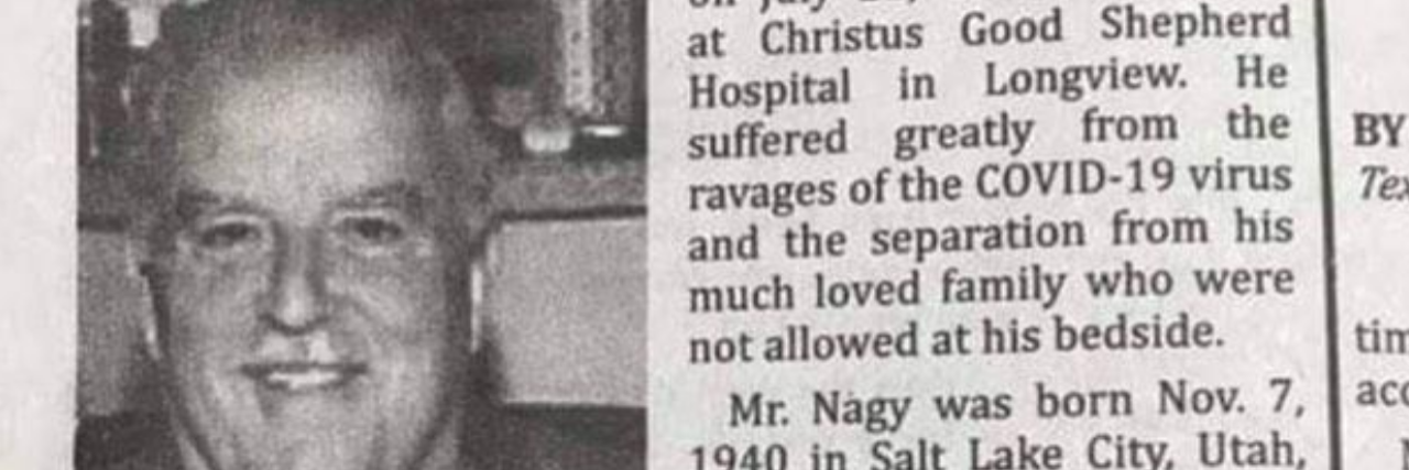 Obituary Blames Trump, Governor for Texas Man's COVID-19 Death David Nagy obituary