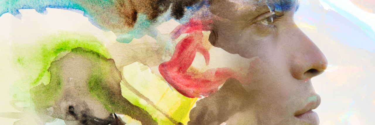 Developing a Visible Disability While Living With Invisible Illnesses Asian man double exposure art photography.