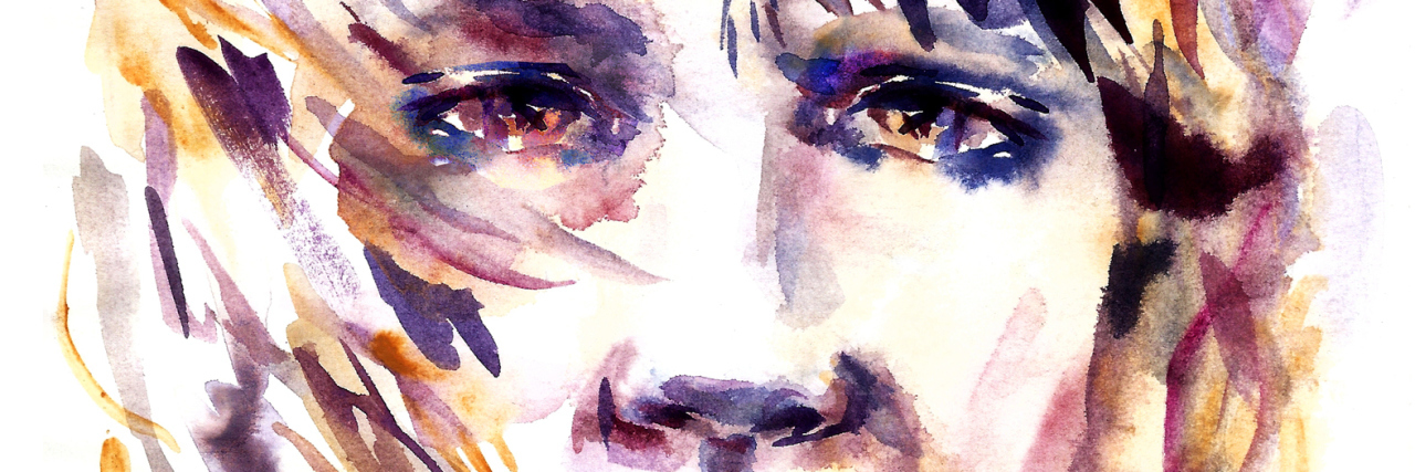 Yes, Sexual Abuse and Trauma Can Make You Feel Disgust About Sex watercolor illustration of a woman's face looking sad in vibrant colours