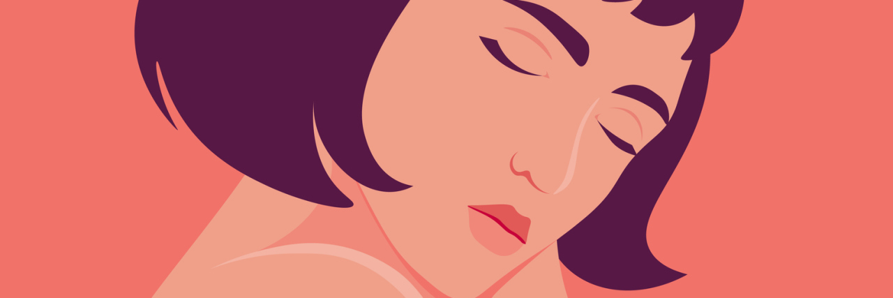17 Mantras for People With Chronic Illness An illustration of a woman holding herself