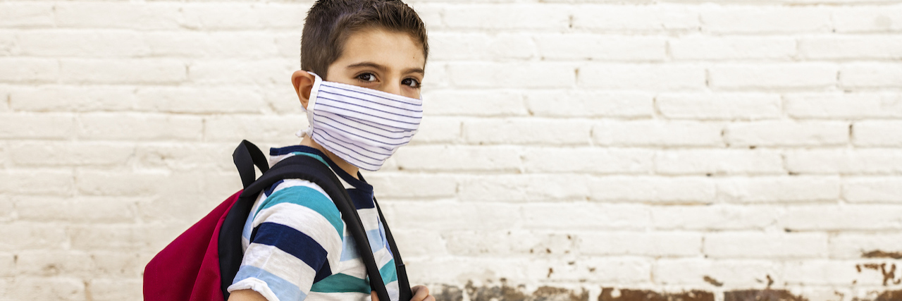 Mom Makes Cruel Comment About 'Special Ed' Kids and COVID-19 Little boy going to school with protective mask