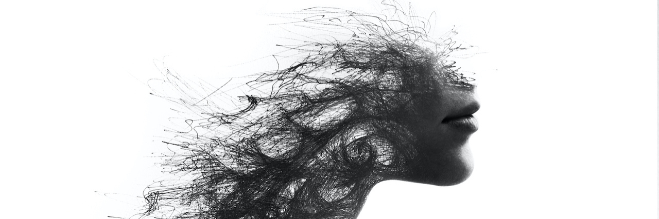 The Doubt That Comes With Developing an Eating Disorder Drawing of woman's face disappearing