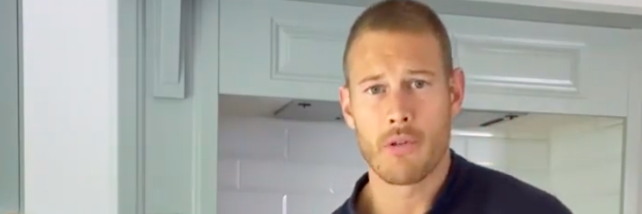 ‘Umbrella Academy’ Star Tom Hopper Shares Autism Parenting Advice Laura, a woman with long brown hair, holds son Freddie, a young boy with curly blonde hair, next to Tom Hopper, a tall man with short hair