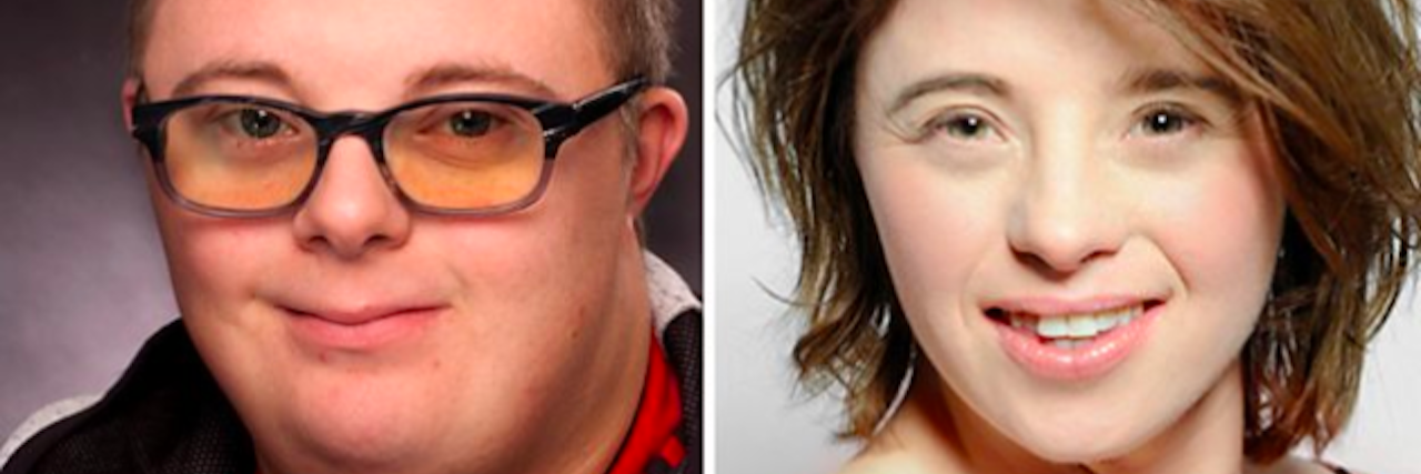 Actors Leon Harrop and Sarah Gordy, who both have Down syndrome