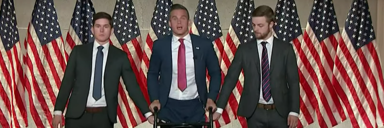 Opinion: Madison Cawthorn Standing During RNC Speech Is Problematic Madison Cawthorn standing up from his wheelchair at the RNC